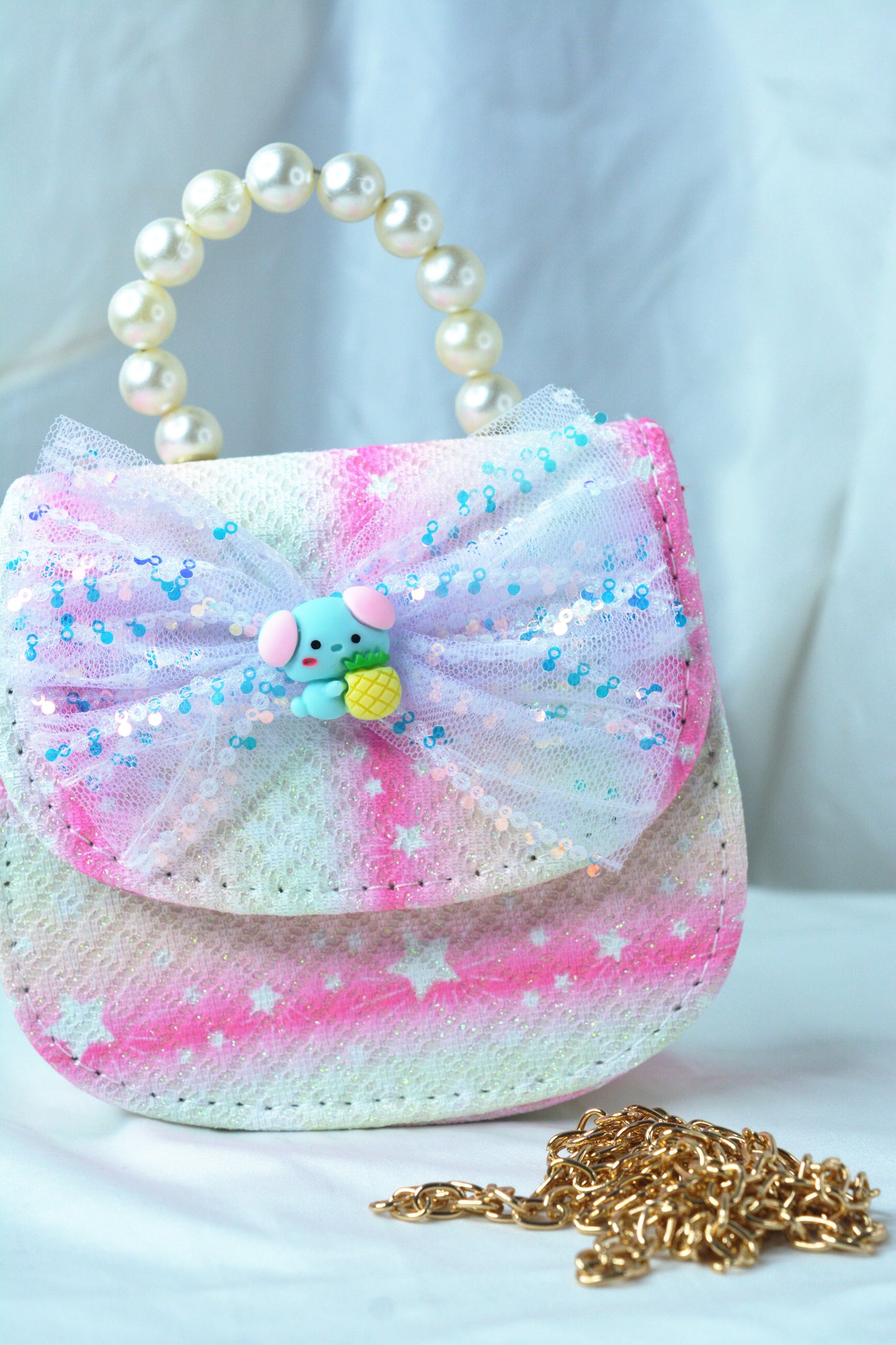 Kids Butterfly Pearl Sling Bag