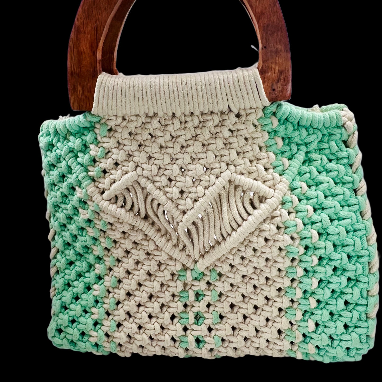 Yarn bag with wooden handle