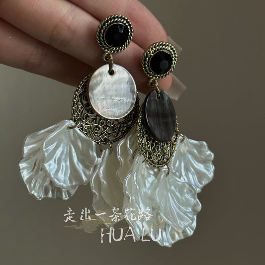 Vintage Floral Statement Dangle Earrings