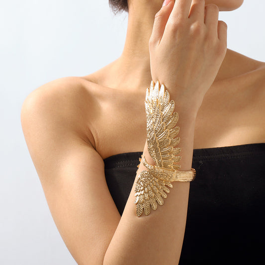 Goddess Gold Wing Armlet | Unique Feather Design Jewelry