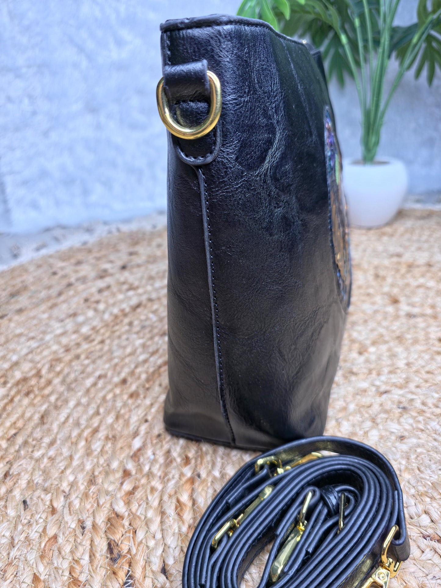 Elephant top zip handbag