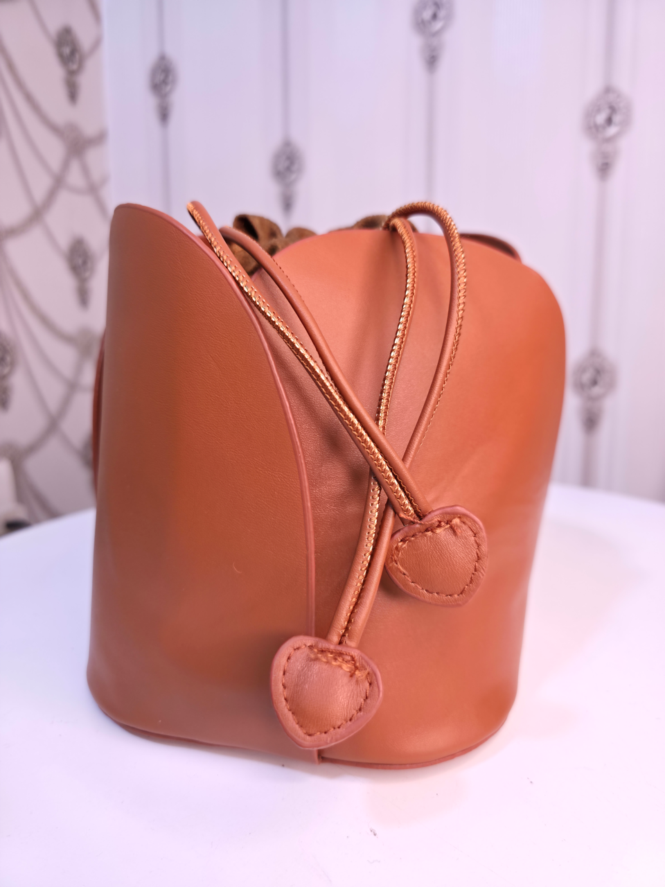Brown leather Potli bag