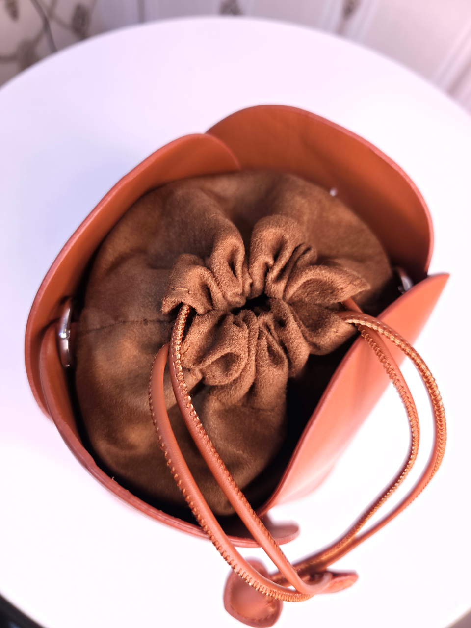 Brown leather Potli bag