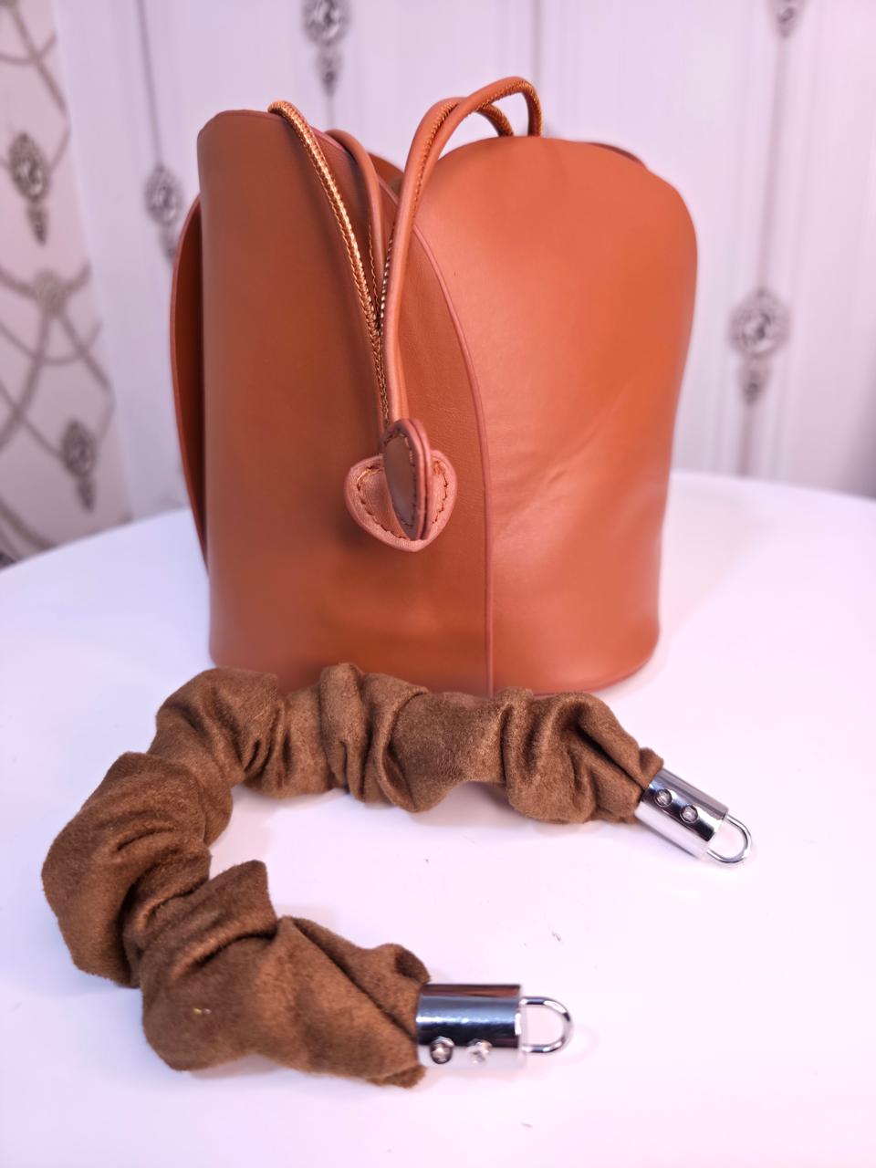 Brown leather Potli bag