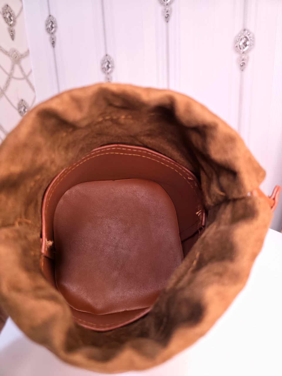 Brown leather Potli bag