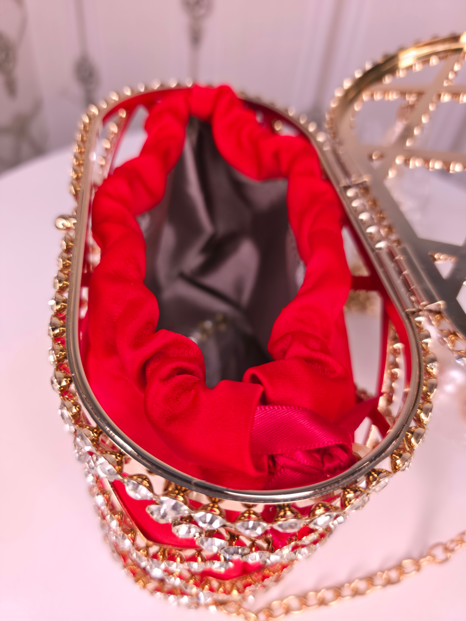 Bridal Metallic frame designer Potli cage
