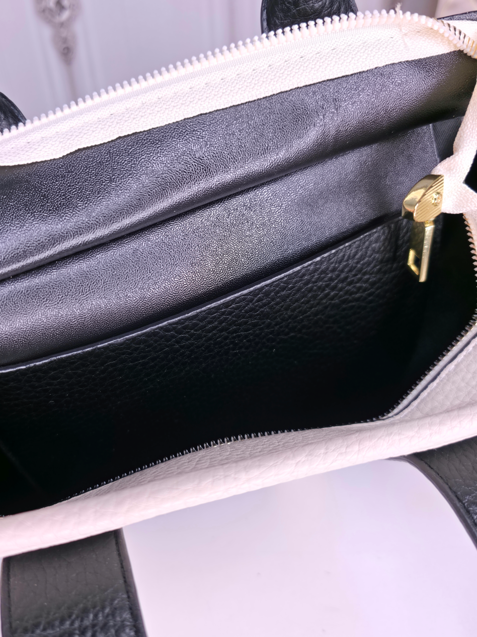Black and white luxury tote bag