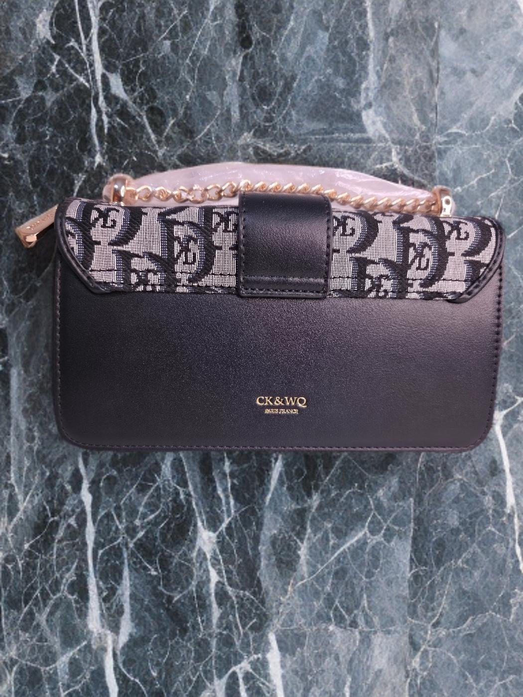 Black designer shoulder cum sling bag