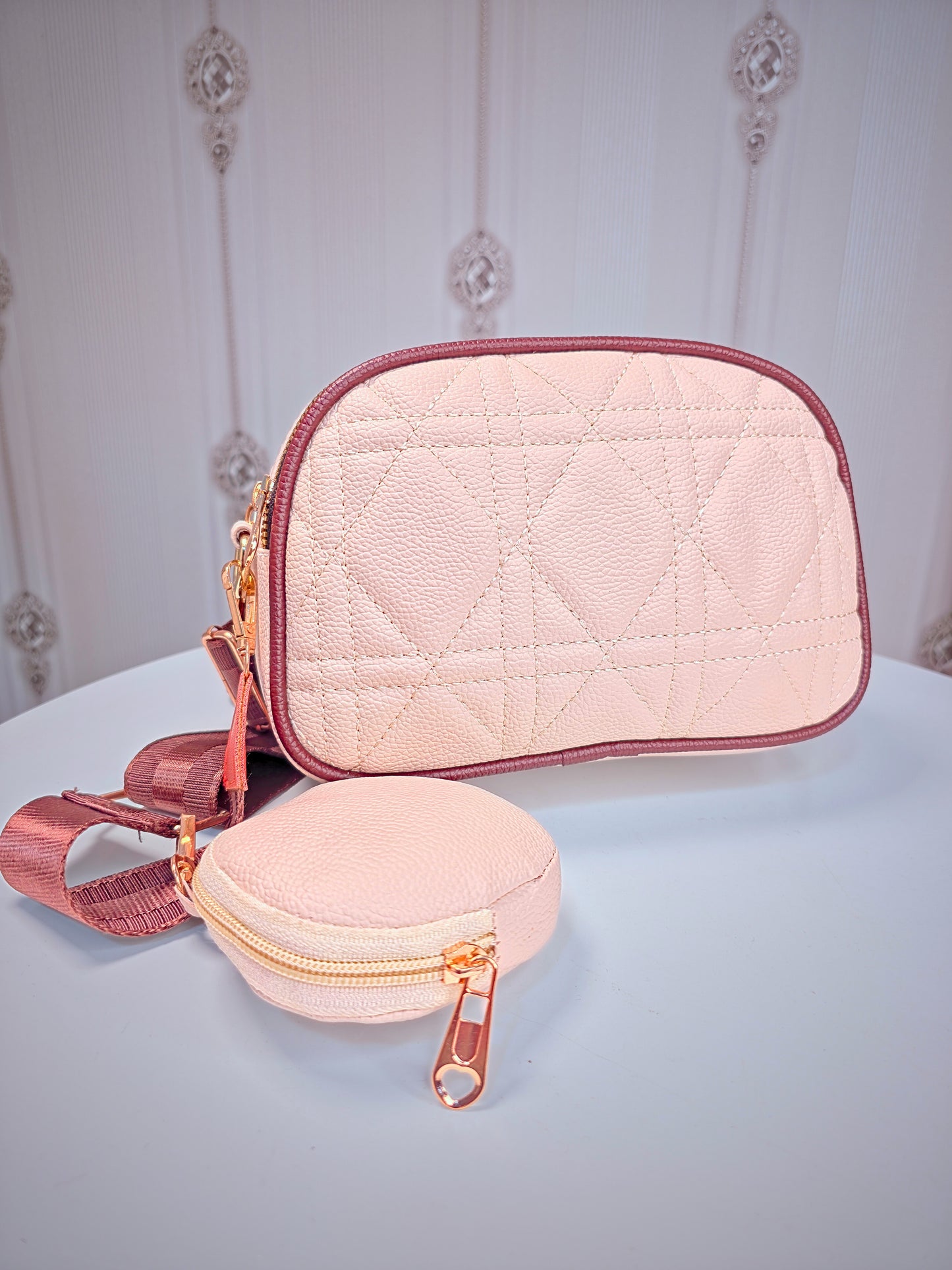 Broad sling sling bag with coin pouch