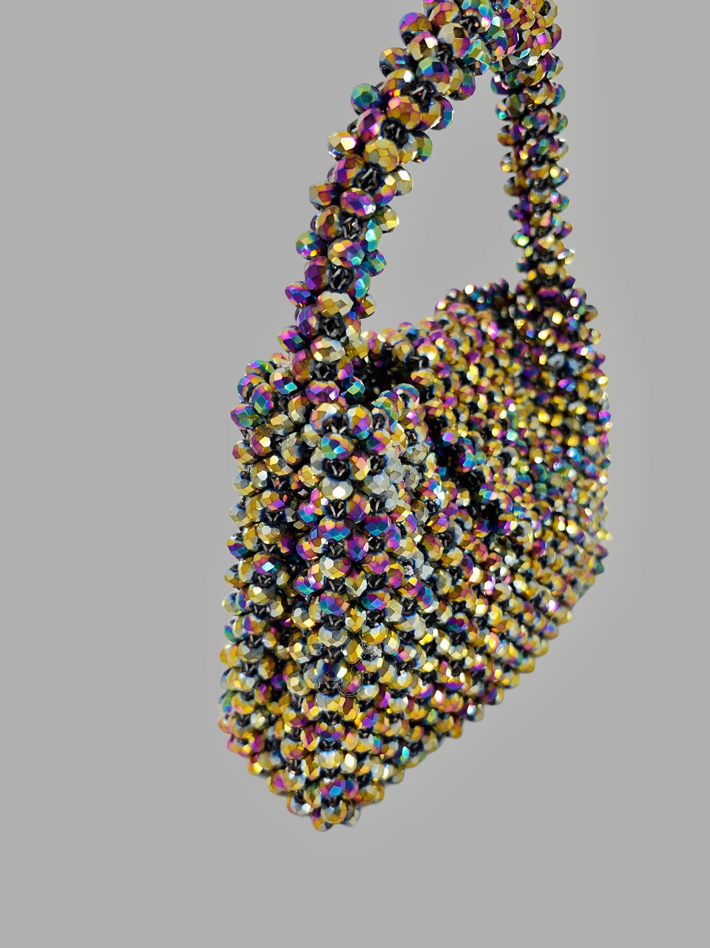 ICONIC Hued Crystal Beaded Bag with Sling