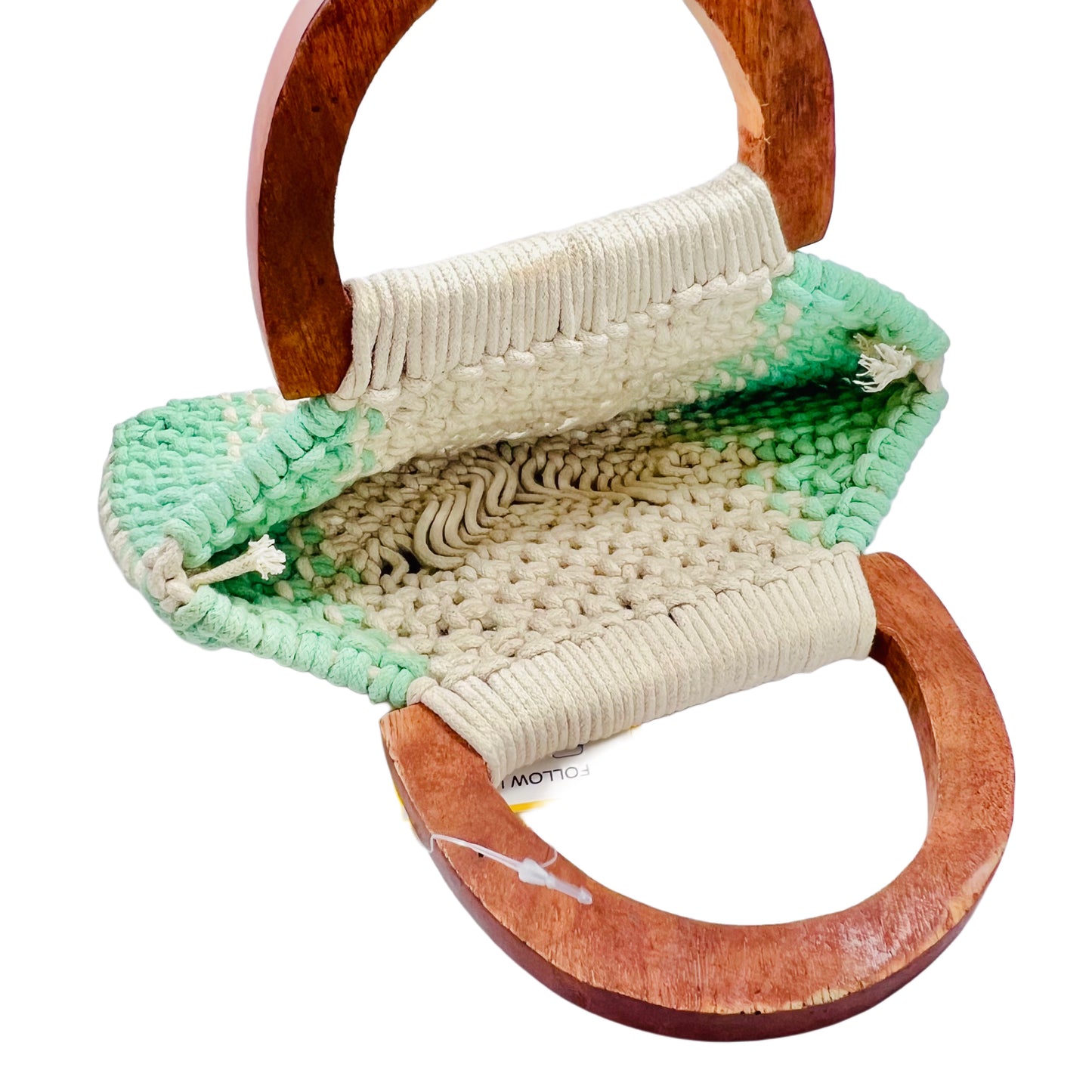 Yarn bag with wooden handle