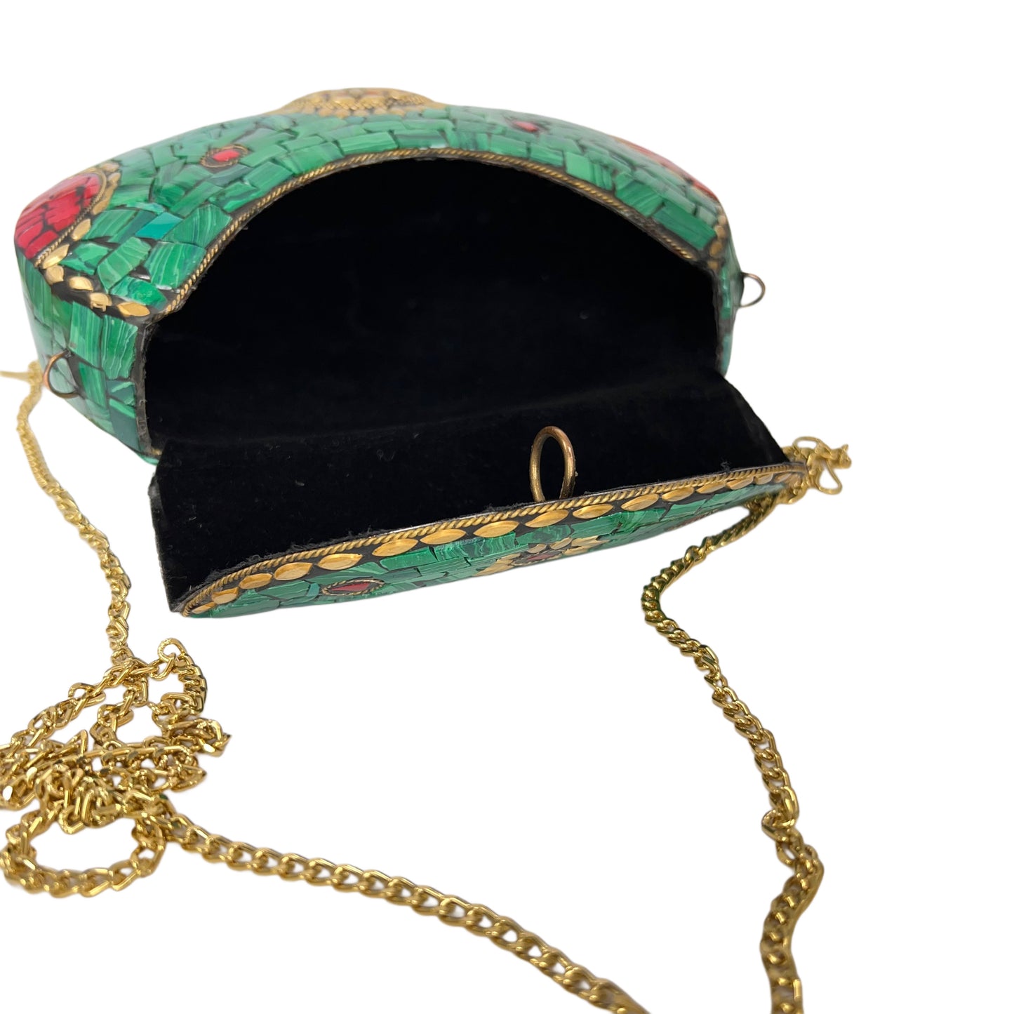 Hand painted metallic clutch