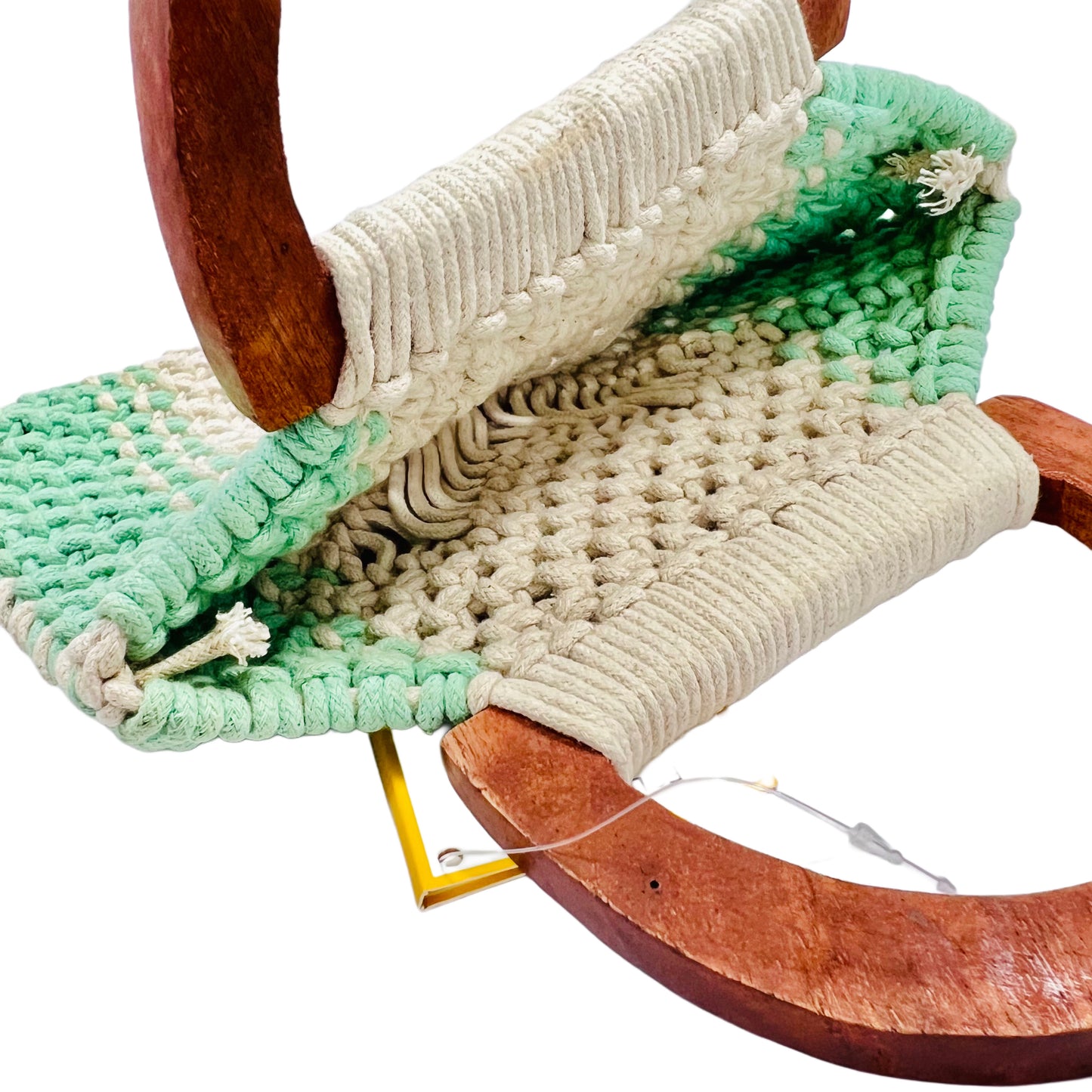 Yarn bag with wooden handle