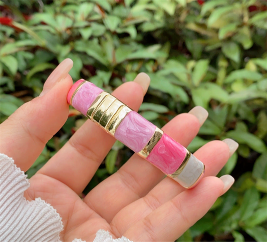 Elegant Multicolor Enamel bangle  for Women – Jade-Inspired Adjustable Fashion Band