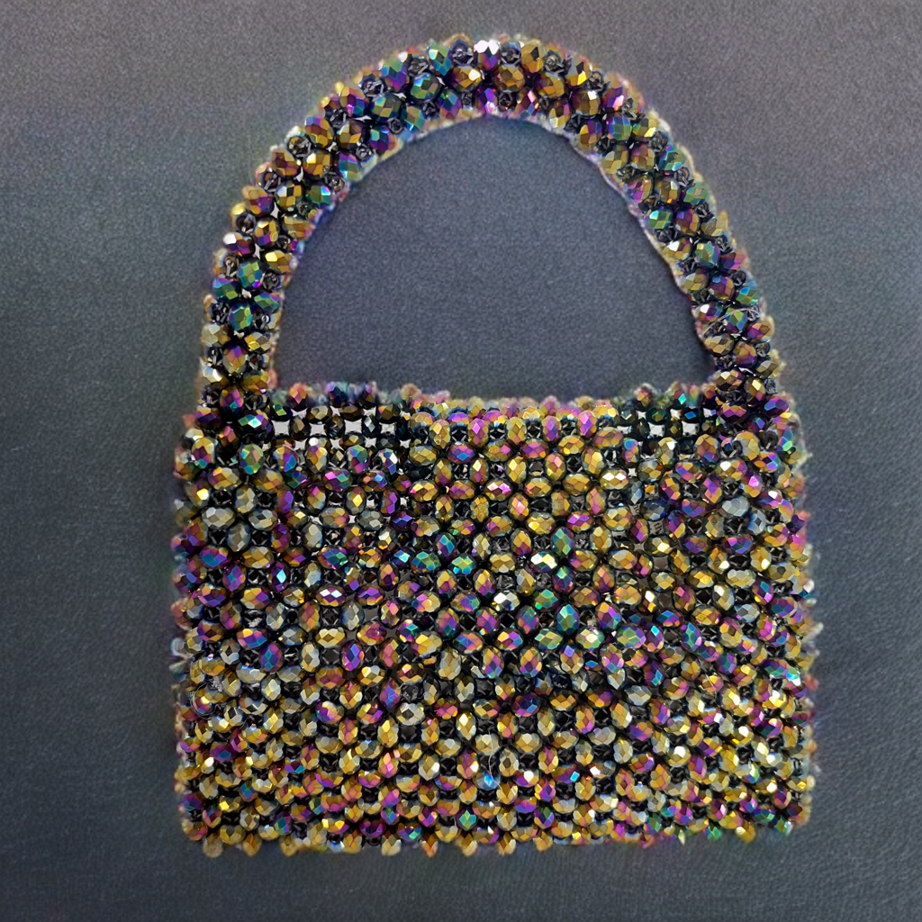 ICONIC Hued Crystal Beaded Bag with Sling