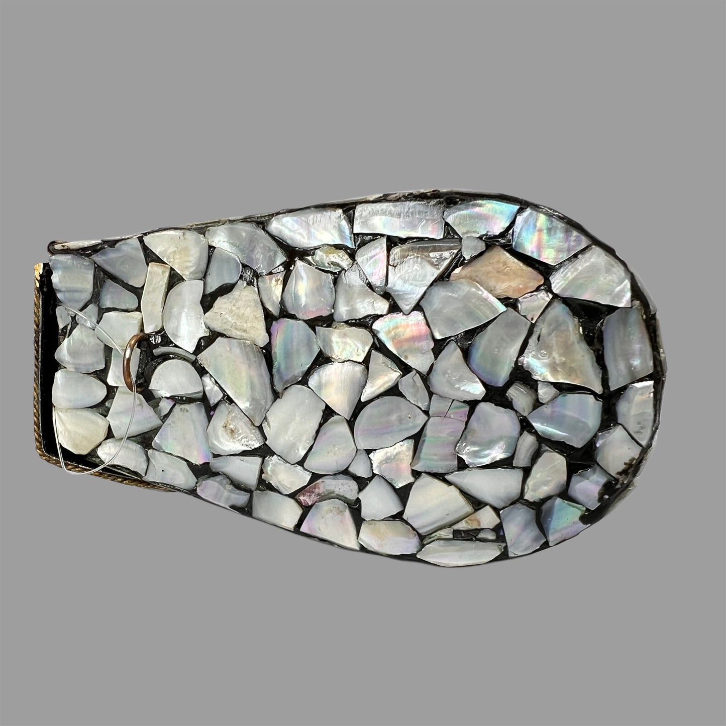 Marble finish metallic clutch
