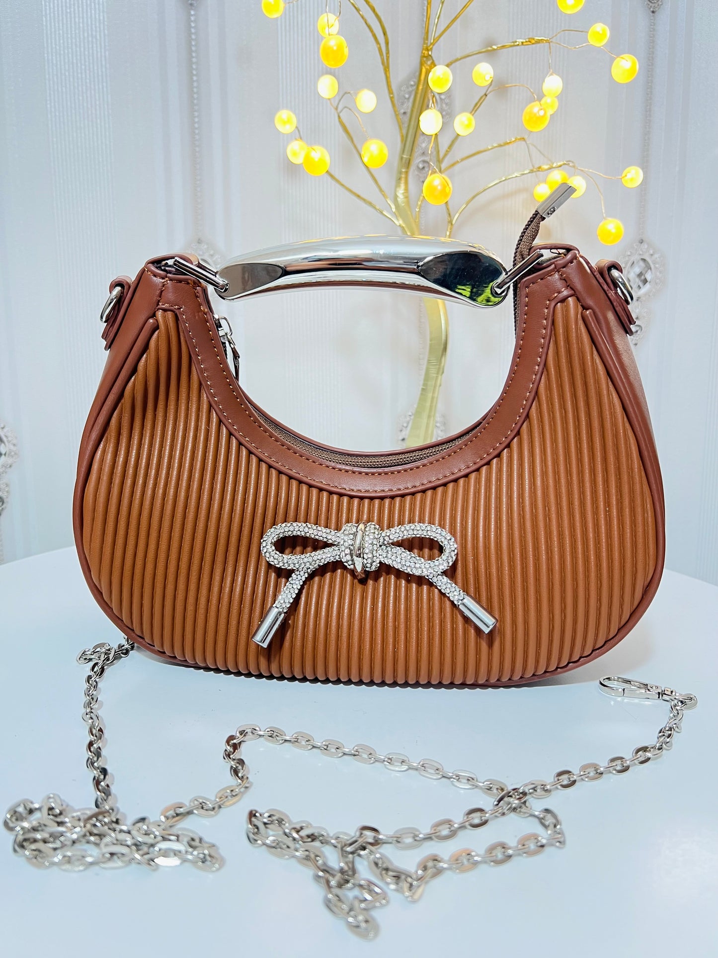 Cute Bow Metal Handle Kate bag