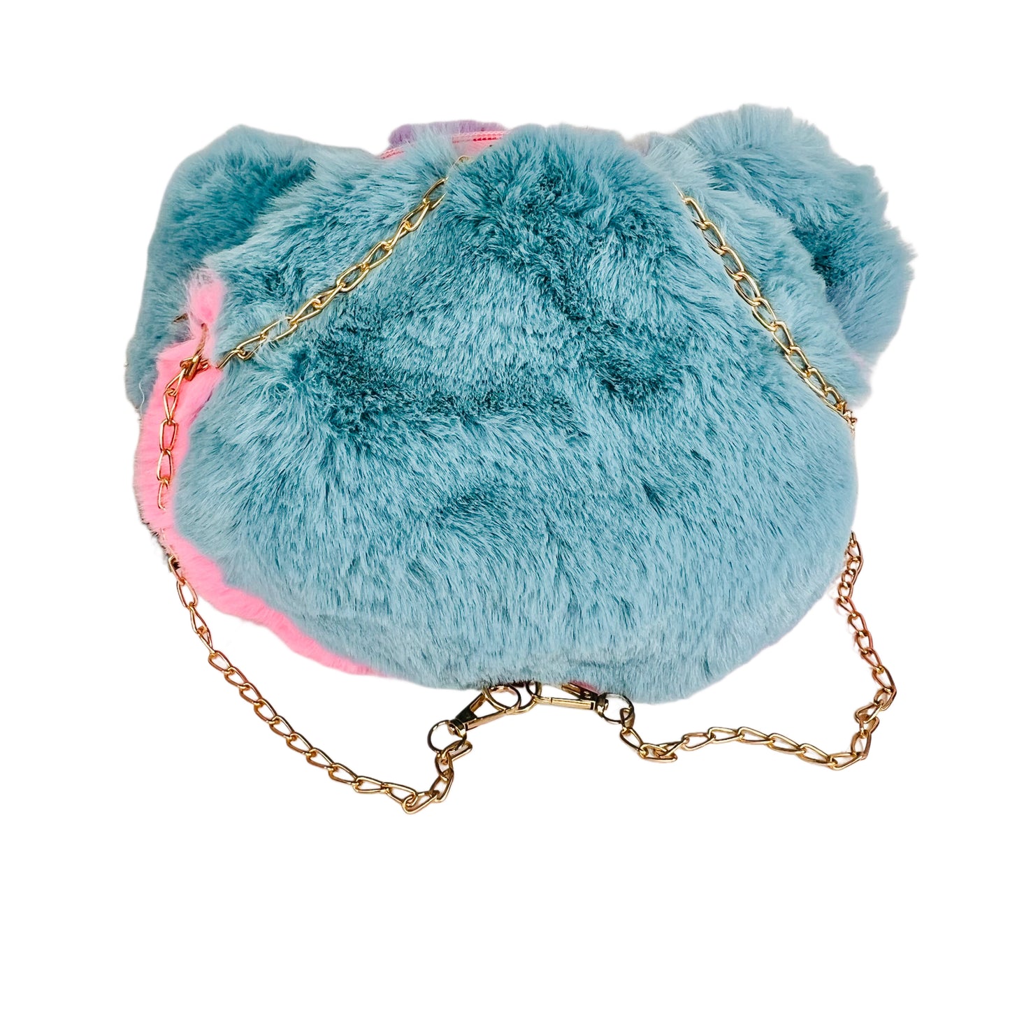 Kids soft fur teddy face bag pack