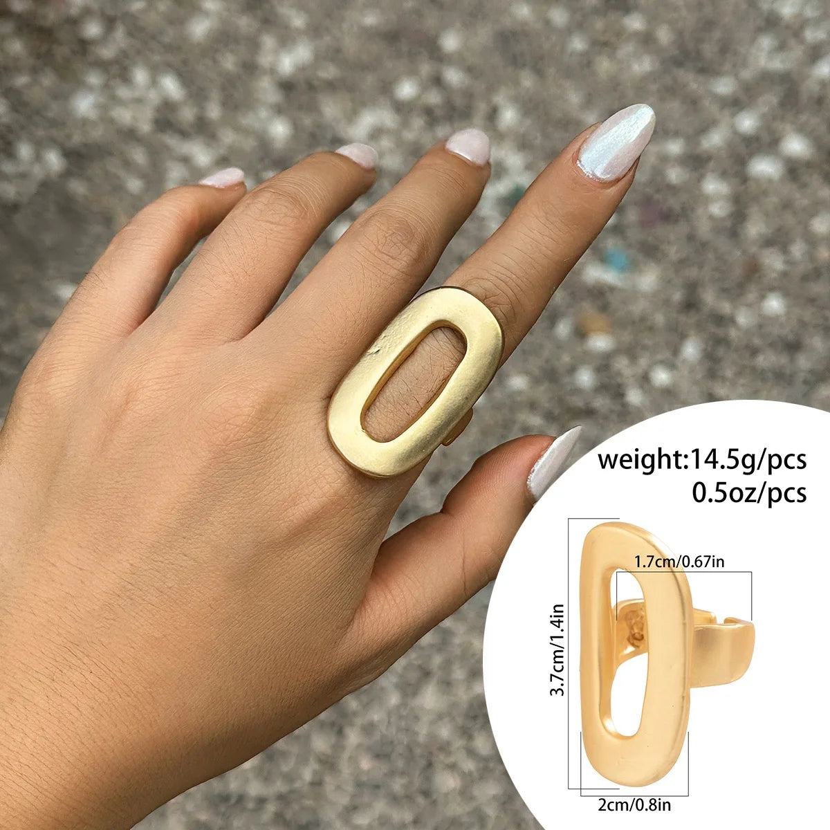 Custom Engravable Large Brushed Gold Stainless Steel Signet Rings Jewelry Women Fashion Stainless Steel Jewelry Rings