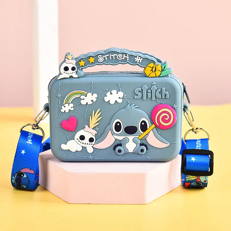 Cartoon Silicone Kids Coin Purse Cross-backpack Adjustable Shoulder Bag Small Gift Bag