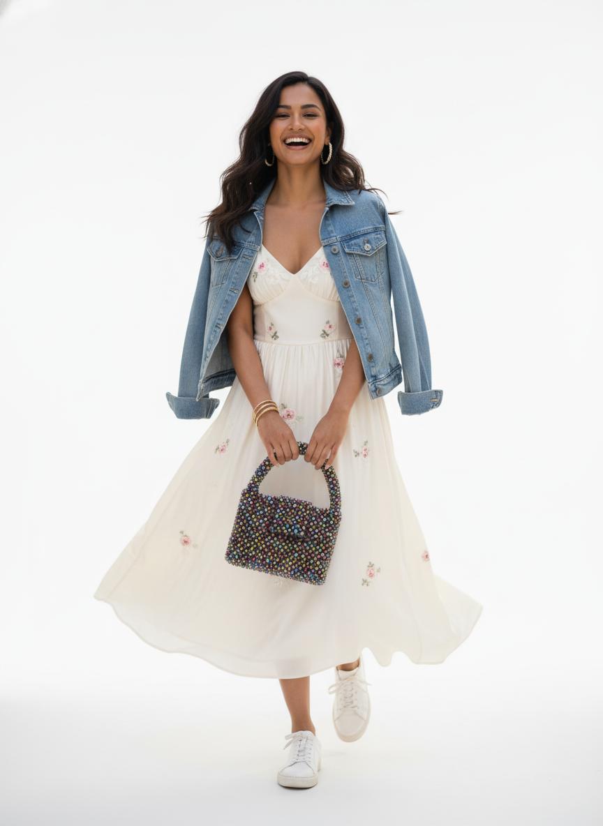 ICONIC Hued Crystal Beaded Bag with Sling