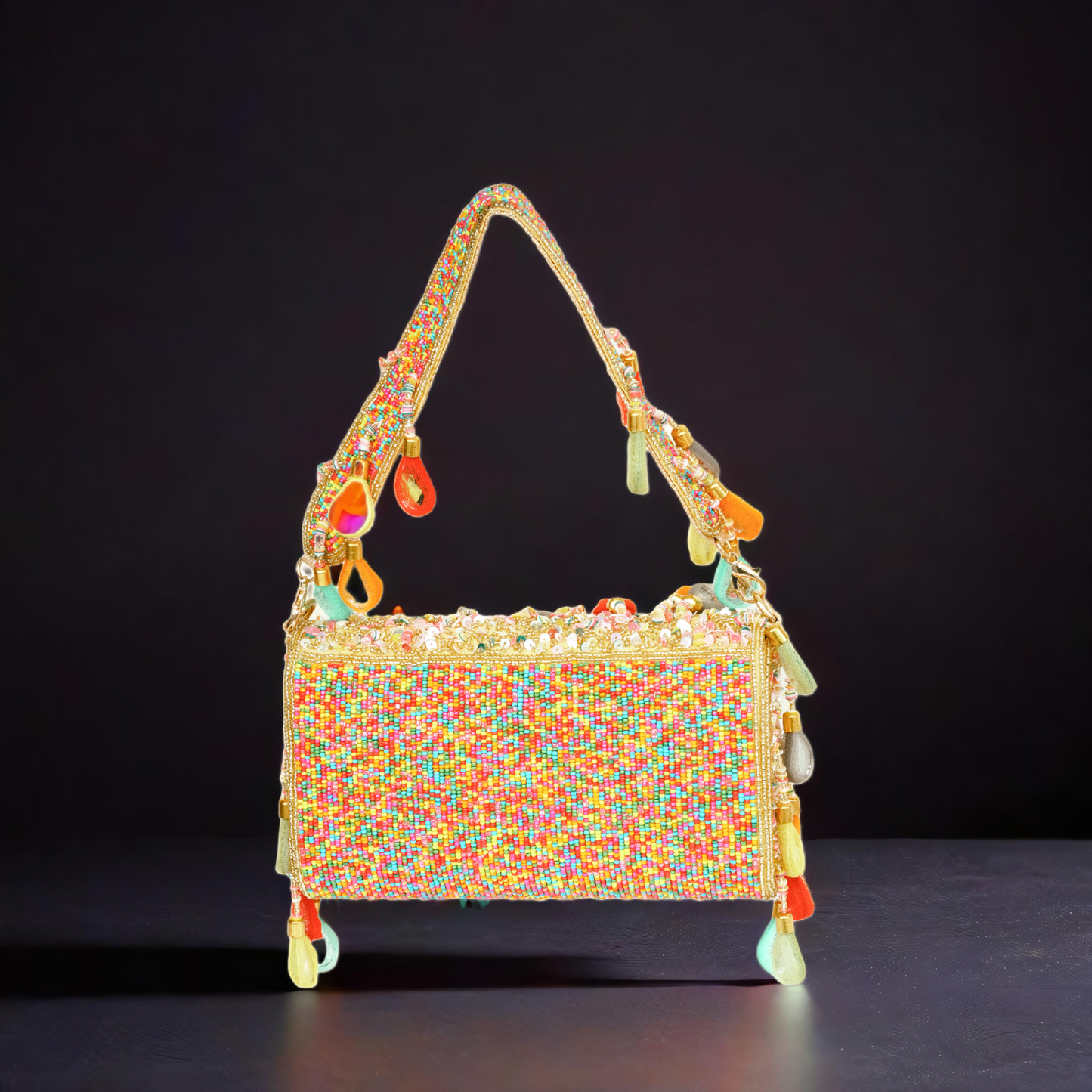 Multi classy mirrorred tessle clutch