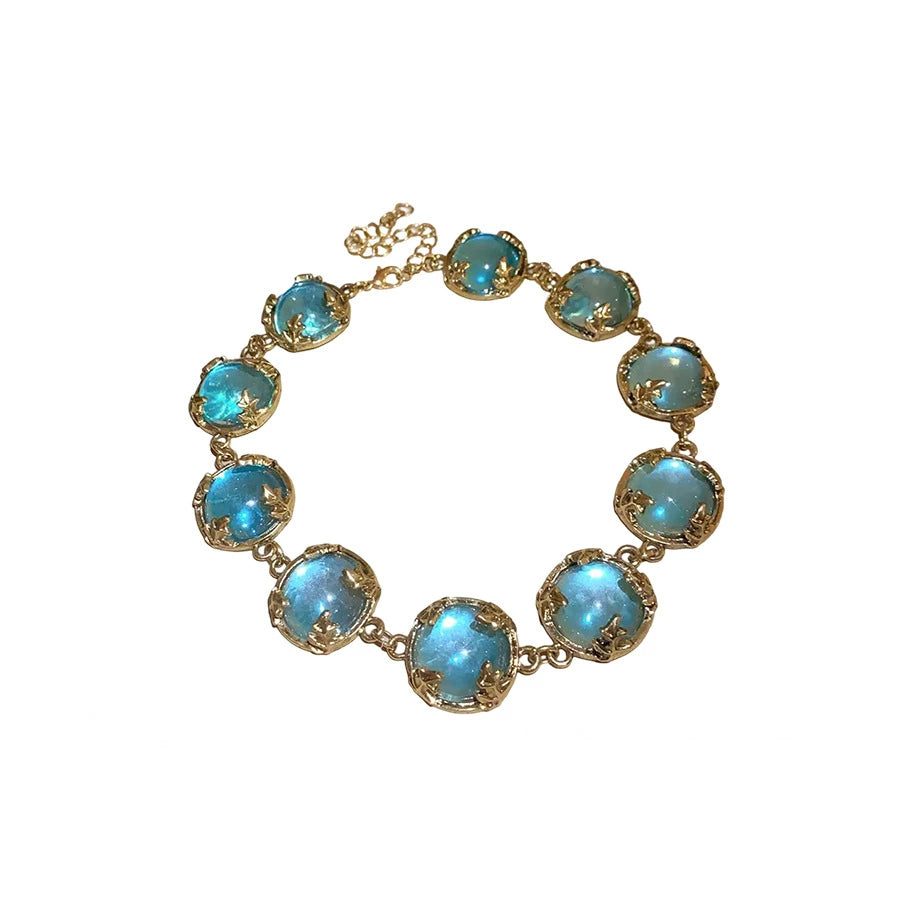 Enchanted Azure Stone Gold-Tone Necklace & Earrings Set