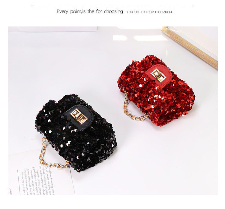 Ladies Kids blinky cross body sequence mini bag