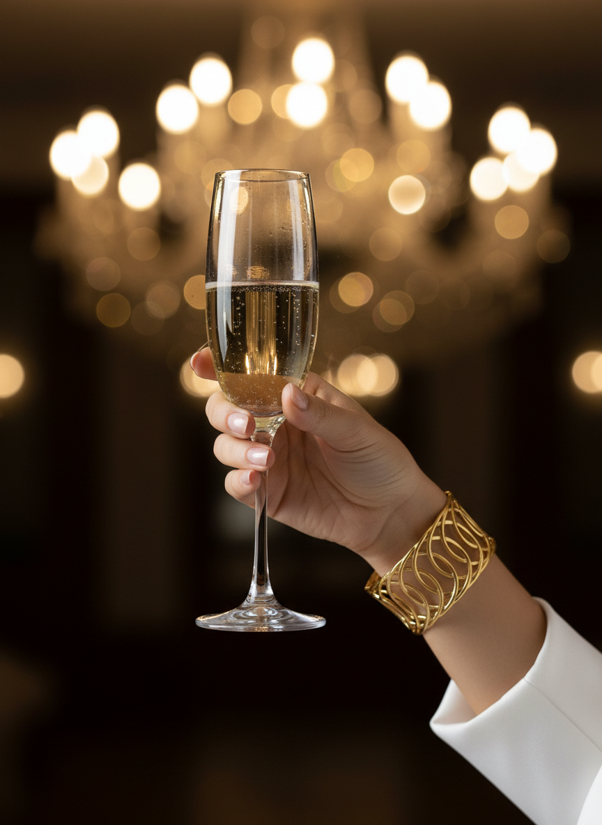 Elegant Gold Interlocking Abstract Cuff Bracelet