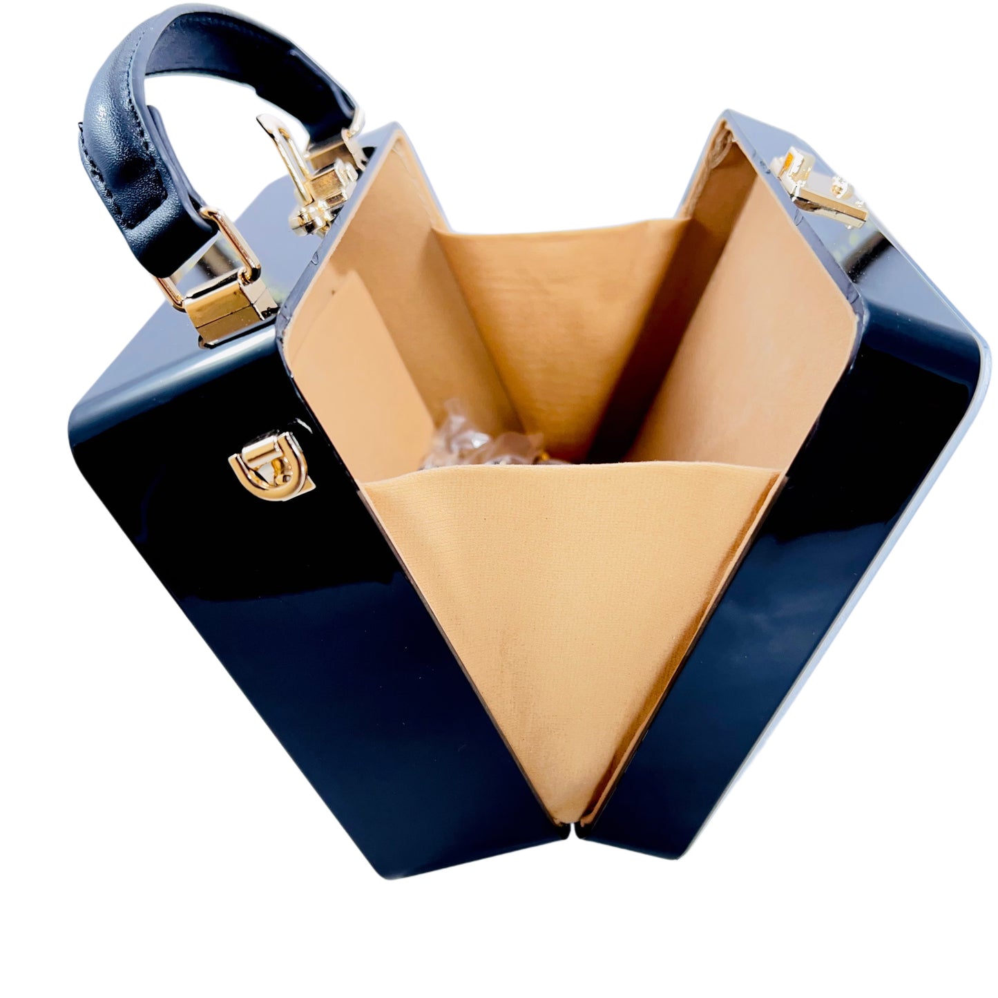 Women funky 3D lady face acrylic shoulder bag