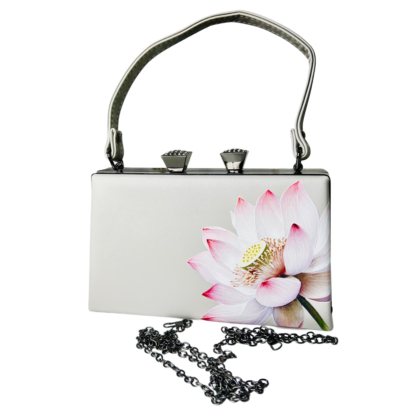 Off-white 3D lotus flower printed hand bag
