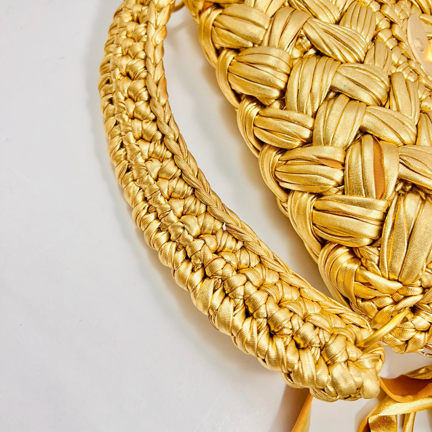 Exclusive Metallic t shirt yarn Crochet bag