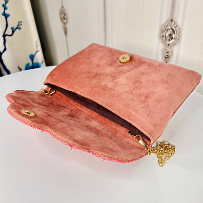 Sassy stone work flower purse with sling