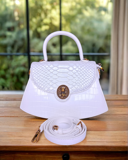 White exclusive belly handbag