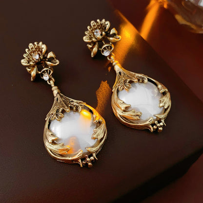 Vintage Floral Pearl & Rhinestone Jewelry Set for Women