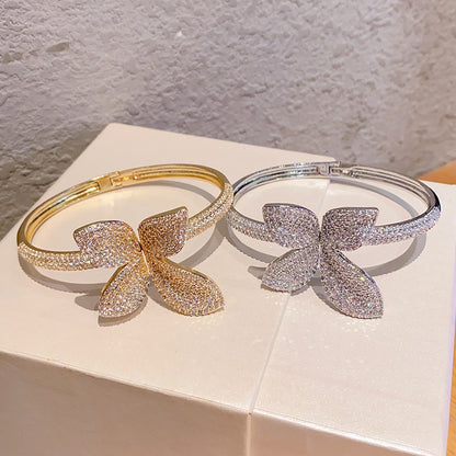 Sparkling Pave Butterfly Cuff Bracelet | Gold & Silver