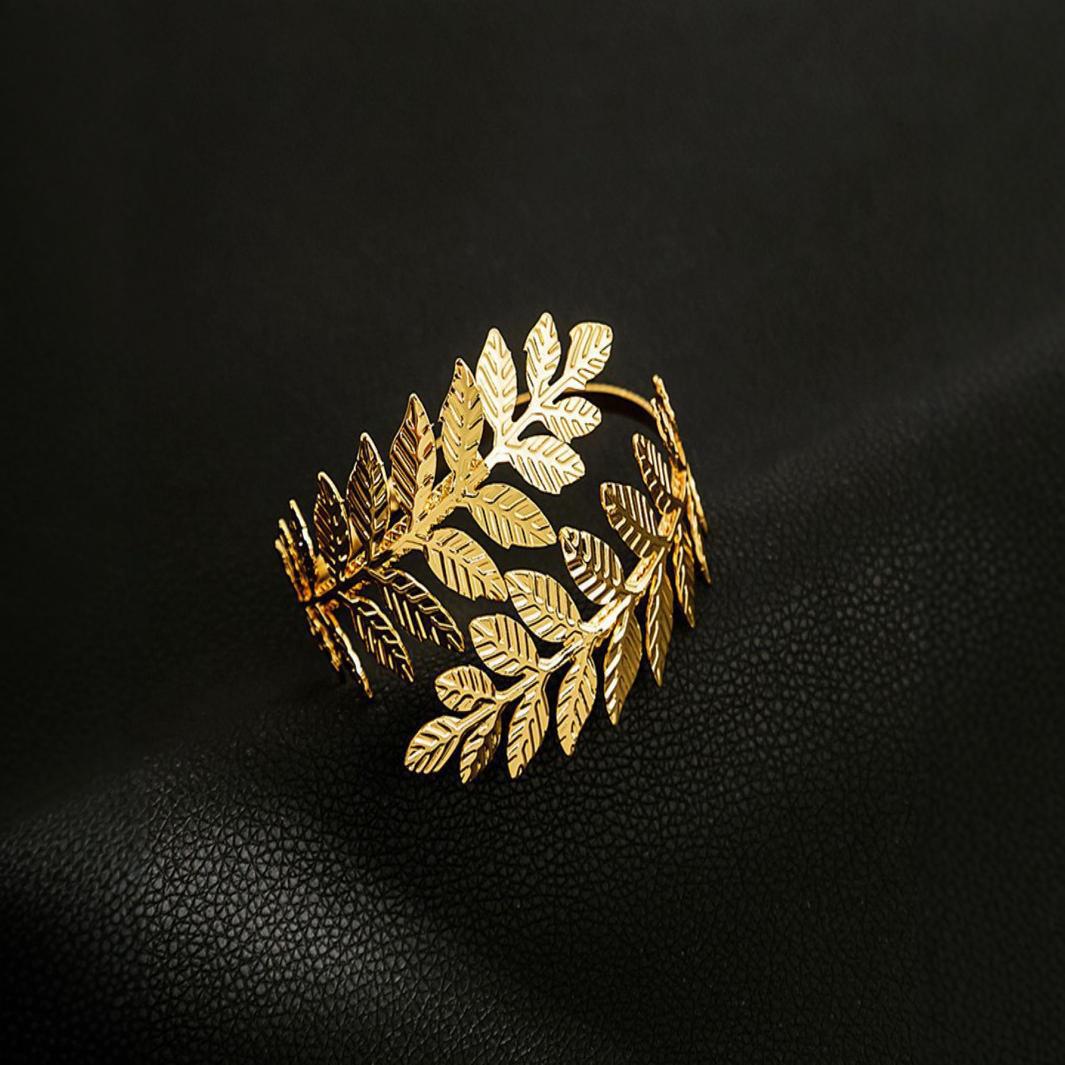 Gold Leaf Upper Arm Cuff - Grecian Goddess Bangle Bracelet