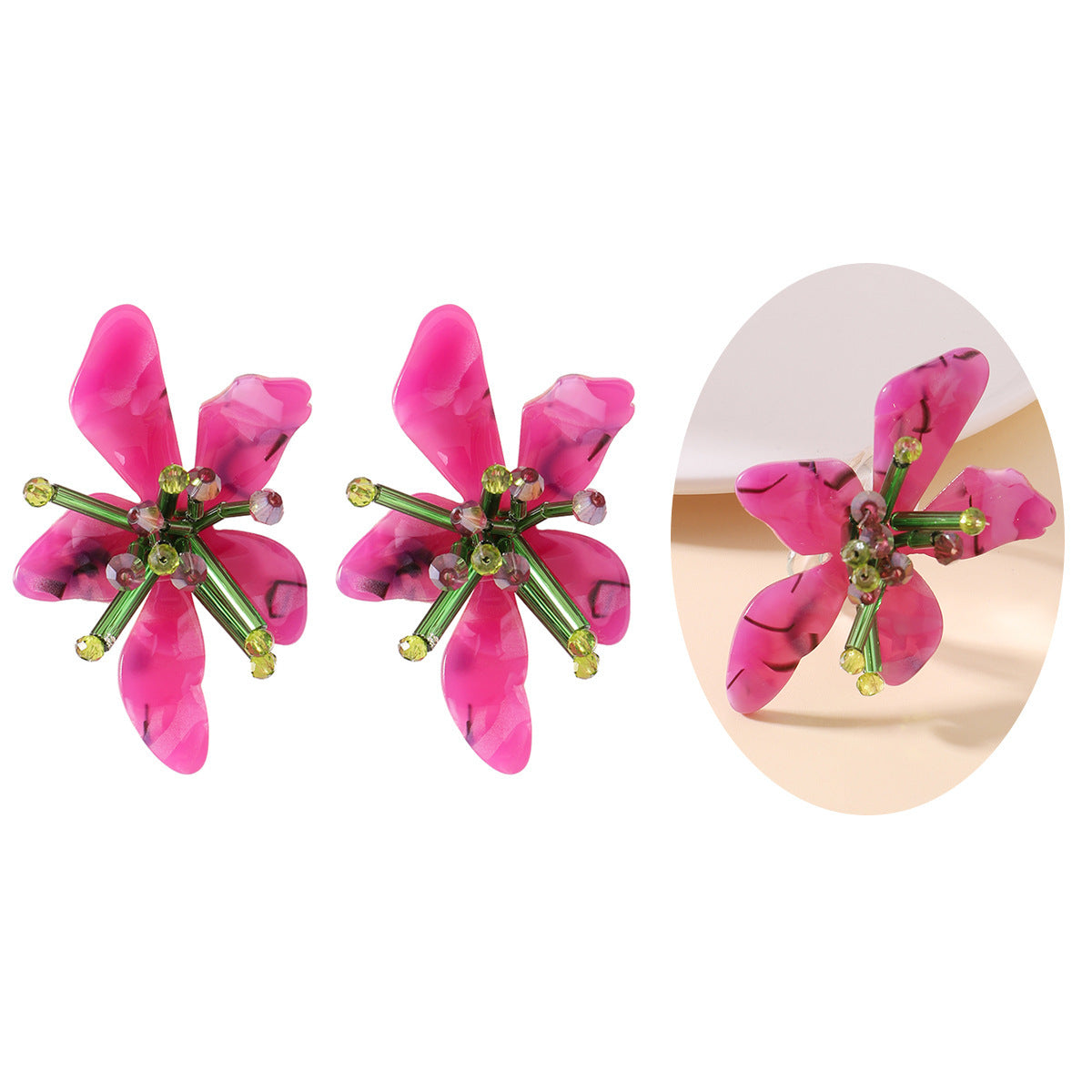 Boho Floral Necklace & Earring Set – Colorful Handmade Beaded Jewelry for Women and Girls