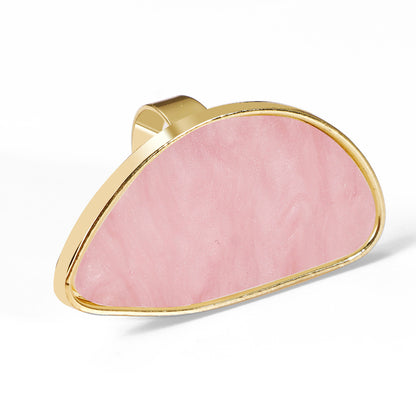 Adjustable Semi-Circle Resin Ring | Gold Tone Modern Statement Finger Ring
