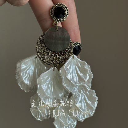 Vintage Floral Statement Dangle Earrings