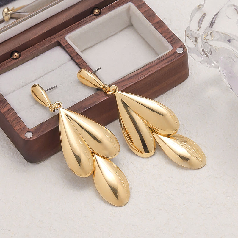 Triple Teardrop Dangle Earrings