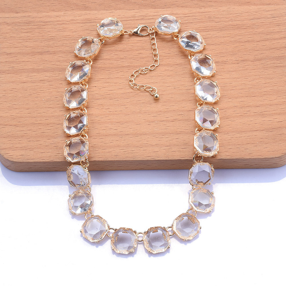 Elegant Gold & Crystal Choker Necklace | Two-Tone Designer Jewelry