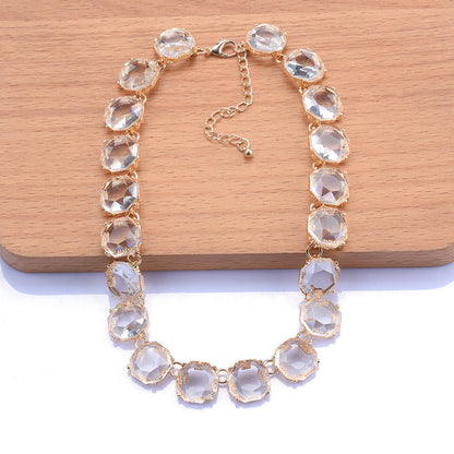 Elegant Gold & Crystal Choker Necklace | Two-Tone Designer Jewelry