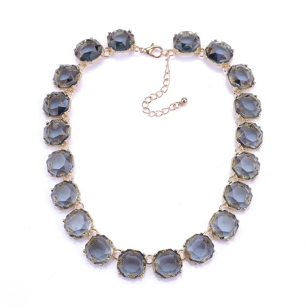 Elegant Gold & Crystal Choker Necklace | Two-Tone Designer Jewelry