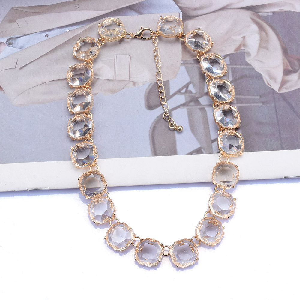 Elegant Gold & Crystal Choker Necklace | Two-Tone Designer Jewelry