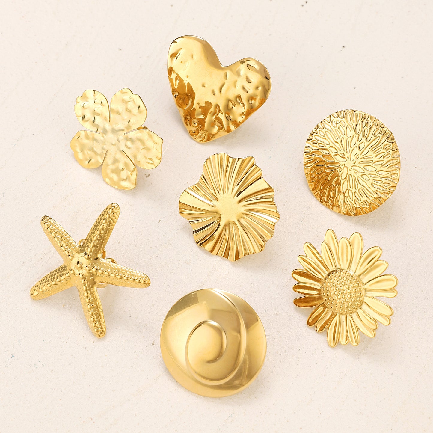 Gold Starfish Statement Ring | Adjustable Beach Ocean Inspired Jewelry