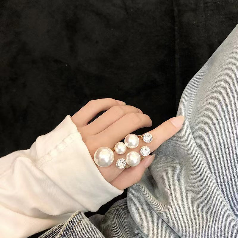 Elegant Pearl and Crystal Statement Ring - Fashion Jewelry