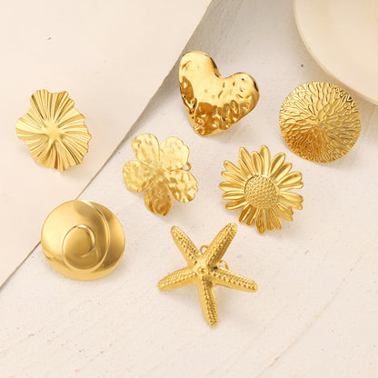 Gold Hammered Heart Statement Ring | Adjustable Textured Love Ring