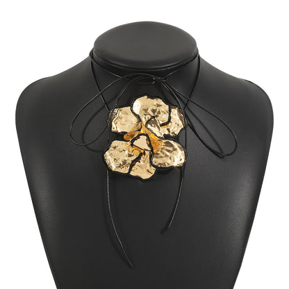 Floral Statement Jewelry Set | Anti-Tarnish Necklace & Earrings in Red, Black, White