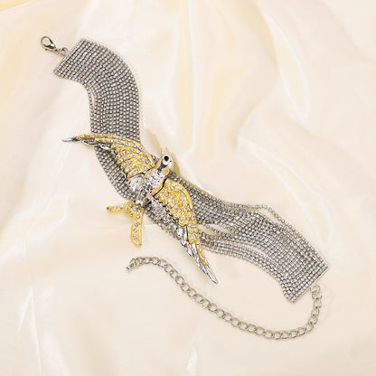 Statement Bird Motif Choker Necklace for Women | Gold & Silver Crystal Designer Neckpiece